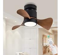 MRBVAOXVD Candelabras, Silent Dc 6 Velocidad Ventilador de Techo con Luces Y Control Remoto - Luz de Tres Colores Ajustable - Temporizador Reversible - Ideal para Sala de Estar Y Dormitorio/Negro