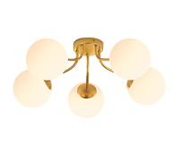 MRBVAOXVD Lámparas de Lámpara, Lámpara de Lámpara de 5 Cabezas de Mediados Del Siglo Semi Fmount Ceililight - Moderno E27 Globo de Vidrioizado Lámparas de Sombra Lámparas de Techo para el Dormitorio I