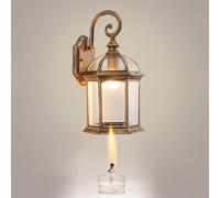 MRBVAOXVD Lámparas de Pared, Hertl Europa Al Aire Libre Linterna de Vidrio Lámpara de Pared, Seguridad Tradicional de Aluminio Balcón Jardín Luz de Pared Afligido Antiguo Pasillo Jardín de Invierno Ba