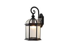 MRBVAOXVD Lámparas de Pared, Hertl Europa Al Aire Libre Linterna de Vidrio Lámpara de Pared, Seguridad Tradicional de Aluminio Balcón Jardín Luz de Pared Afligido Antiguo Pasillo Jardín de Invierno Ba