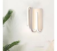 MRBVAOXVD Lámparas de Pared, Luces de Pared Led Interior Moderno Wall Sconce con Control Remoto Lámpara de Pared Hierro de Aluminio para Dormitorio Sala de Estar Sala de Lectura/White/Plaza