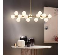 MRBVAOXVD Lámparas, Lámpara de Burbuja de Vidrio Oro Colgante Luminaria - Medio Siglo Moderno 16-Luz Sobre la Mesa Colgante Luz Del Techo para el Comedor, la Isla de la Cocina