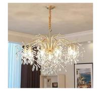 MRBVAOXVD Lámparas, Moderno Lujo Oro Redondo Techo Lámpara Accesorios, Comedor Luces Decoración, Ajustable/Variable/98 cm