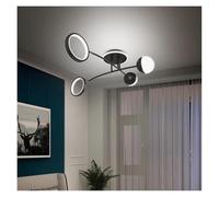 MRBVAOXVD Lustras, Lámpara de Techo Led para Hotel Restaurante Dormitorio Sala de Estar Comedor Cocina Vestíbulo Galería Luces Interiores/Dimmable/4 Cabezas Negro