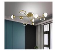 MRBVAOXVD Lustras, Lámpara de Techo Led para Hotel Restaurante Dormitorio Sala de Estar Comedor Cocina Vestíbulo Galería Luces Interiores/Dimmable/9 Cabezas Oro