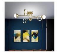 MRBVAOXVD Lustras, Lámpara de Techo Led para Hotel Restaurante Dormitorio Sala de Estar Comedor Cocina Vestíbulo Galería Luces Interiores/Dimmable/6 Cabezas de Oro