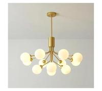 MRBVAOXVD Luz de Lámpara, Lámparas Modernas de Bola de Vidrio, Luces Led Restaurante Interior Electrodomésticos Hotel Vestíbulo Escalera Decorativa Lámparas de Techo Elegantes/Oro/12 Cabezas