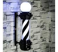 MRBVAOXVD Luz de Pared Al Aire Libre Retro Llevado por el Poste de Laluquería - Tradicional Rojo Rayas Azules, Impermeable Y Ahorro de Energía Logotipo Del Salón, Giratorio/Negro Y /80 cm