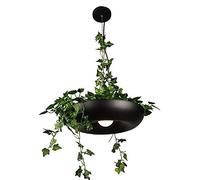 MRBVAOXVD Luz de Techo de la Lámpara de la Lámpara de Laeta de la Planta de Aire, Accesorio Colgante Único para Café, Bar, Cocina, Restaurante, Casa Y Tienda de Ropa/Negro/Hojas Simuladas