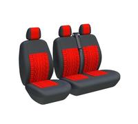 MRBVHGPKUT Cojín del Asiento del Coche Fundas Asiento Coche Camión Universales 2+1 para para Transit Custom(3 plazas Rojo)