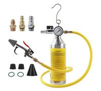 MRCARTOOL AC Flush Kit, sistema de aire acondicionado para coche, bidón para coche, sistema de aire acondicionado A/C, juego de herramientas con manómetro y manguera de 1 m, HVAC Flush Kit para coche