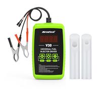 MRCARTOOL Caja de Controlador de inyector de Combustible Probador de inyector automotriz de 12 V Probador de inyector Universal con 6 Modos de Prueba, 2 adaptadores, Funciona con probador y limpiado