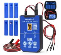 MRCARTOOL - Comprobador de inyectores de combustible para coche, 12 V, con 6 boquillas para inyectores EFI GDI de 5 V, 12 V, 8 modos de impulso, kit de limpieza, doble potencia, cable de 1 m