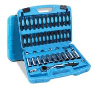 MRCARTOOL Juego de llaves de Vaso Super Lock Juego Desmontaje Amortiguadores Coche Juego de Vasos Hexagonal Kit Tuercas Herramientas Bits y llaves de Vaso con Broca de Trinquete Reversible 1/2"