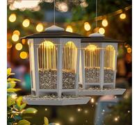 MrCrafts Nature 2 comederos solares para pájaros para colgar al aire libre, comederos para pájaros silvestres para exteriores, se adapta a cardenales, pájaros silvestres, regalo único de observación