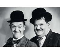 mrdeco Cartel de madera de Laurel Hardy Dick & Doof (12 x 18 cm), diseño de risa