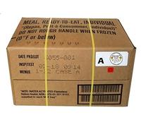 MRE A-Menu - Maleta 2018, fecha de inspección, comida militar, lista para comer, paquete de 12 unidades de MRE auténticos excedentes militares estadounidenses con una selección de menú de manga