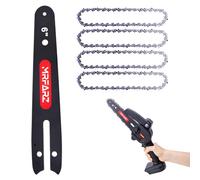 MRFARZ Mini barra de motosierra de 6 pulgadas con 4 cadenas de motosierra, paso LP de 1/4 pulgadas, calibre de 0,043 pulgadas, 37 eslabones de transmisión para motosierra eléctrica inalámbrica [1 mini