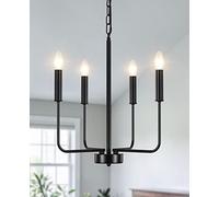 MRHYSWD Lampara Araña Negro, 6 Luces Lampara Colgante Techo Vintage Modernas Lamparas de Techo Salon Lampara Techo Dormitorio Isla Cocina Pasillo Comedor, Bombillas E14 (Excluidas)