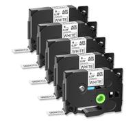 MRHZKE 5 Pack AZE-221 Labels Tape For TZ TZe-221 Black On White 9mm Laminated Label Ribbon For PT-1000 Printers