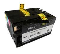 MRHZKE Cartucho de Tinta COAAP 711 para Impresora electrónica Designjet T120 T520 de 24 Pulgadas con Chip para 711 XL(1 Set - 4PCS)