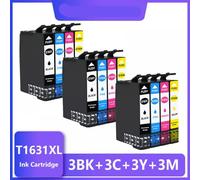 MRHZKE Cartucho de Tinta Conjunto de 8 Piezas 16xl T1631 T1634 para la Fuerza Laboral WF 2010 2540 2750 2510 2520 2530 2760(3set 12PK)