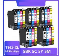 MRHZKE Cartucho de Tinta Conjunto de 8 Piezas 16xl T1631 T1634 para la Fuerza Laboral WF 2010 2540 2750 2510 2520 2530 2760(5set 20PK)