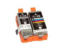 MRHZKE Cartuchos de Tinta de reemplazo compatibles con PGI-35 PGI35 PGI-35BK CLI-36 para IP100B IP100 IP100 y 260 320 impresoras(1set 2PK)