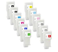 MRHZKE Cartuchos de Tinta Recargables, Paquete de 8 o 12, compatibles con PFI-306 para impresoras de Las Series IPF8400 e IPF9400 sin Chip(12Color Without Chip)