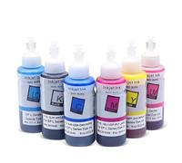 MRHZKE Juego de Recarga de Tinta de 4 Colores para T664 T672 T673 T674 Compatible con L1300 L1455 L800 L801 L805 L810 L850(6Color 1set)