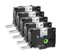 MRHZKE Label Tape 5 Pack 36mm Compatible with PT-550 TZe-261 Black On White Laminated Ribbon