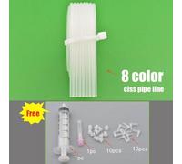 MRHZKE Tubo de Tinta de línea de cissos de 1 Metro Codo de Tubo y el Kit de Accesorios compatibles con Tope de Goma(8 Color Tube)