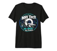 MRI Tech Ningún Metal ningún Problema Imágenes de resonancia médica Divertida Camiseta Premium