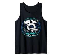 MRI Tech Ningún Metal ningún Problema Imágenes de resonancia médica Divertida Camiseta sin Mangas