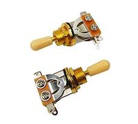 MRiiVE Metric 3 Way - Corto, Recto, Selector de Palanca, Interruptor de Palanca, Selector Para - Guitarra Eléctrica Paul Paul, Dorada Y Beige