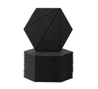 MRiiVE Paquete de 16 Paneles Acústicos Autoadhesivos, Paneles de Espuma A Prueba de Sonido, Paneles de Pared Insonorizados de Alta Densidad, Negros, 12x10x0,4 Pulgadas
