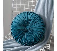 Mrinb Cojín de terciopelo, cojín de calabaza redondo plisado Cojín de sofá Cojín de piso Decorativo para el hogar Sofá Silla Cama Coche