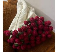 Mrinb Kit de manta de ganchillo, manta de rosas hecha a mano, ramo de flores de ganchillo, suave y ligero, manta de punto para principiantes, regalo del día de la madre