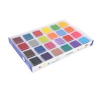 Mrisata 24 sellos de tinta para sellos de dedo de color, tinta no artesanal para pintura infantil, lavable con agua tibia y jabón, cubierta de PVC para sellar, ideal artesanía, decoración de bodas