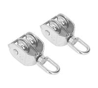 Mrisata Bloque de Rodillos de Polea Doble 2 Piezas Tipo U M20 Bloque de Polea Doble Acero Inoxidable 75 Kg Cojinete de Carga Rueda de Bloque de Rodillos de Polea Doble de Elevación