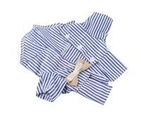 Mrisata Camisa para, Ropa de Cachorro de Manga Corta Transpirable a Rayas con Lazo para Perros Pequeños y Medianos Teddy Pomeranian Bichon (L)
