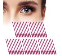 Mrisata Cepillo de extensión de pestañas, curvatura ajustable, fibras blandas, pequeño y ligero, 50 por ciento, diseño, higiénico y cómodo, muy adecuado para el hogar, tiendas de belleza (rojo rosa)