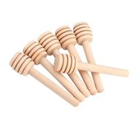 Mrisata Juego de 50 Palitos para Miel, Palitos de Madera para Miel, Mini Palito de Panal, Palito Agitador de Miel, Mini Tarro de Madera para Mermelada y Miel, Dispensador, Varilla (8CM)