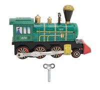 Mrisata Locomotora de relojería, vintage, retro, cuerda de tren, juguete hecho a mano de metal de hojalata, regalo coleccionable para fiesta de cumpleaños, Navidad