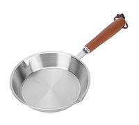 Mrisata Sartén de acero inoxidable 304 grueso sin revestimiento de 3 capas con mango ergonómico, sartén de acero inoxidable para cocinar tortillas (16 cm)