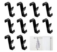 Mritrit 10 Piezas Gancho Radiador Toallero Baño, Perchas para Radiadores Toalleros, Gancho para Radiadores Redondos, Plástico Dobles Ganchos para Soporte Radiador Pared (Negro)