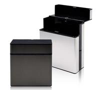 Mritrit 2 piezas caja metálica grande, caja metálica retro para regalo, caja de almacenamiento vintage con tapa y separadores para hombre (negro y plata)