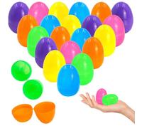 Mritrit 28 Huevos de Plástico para Rellenar de Pascua, 6x4 cm Huevos de Pascua Coloridos para Cestas de Pascua, Decoración Primaveral (6 Colores)
