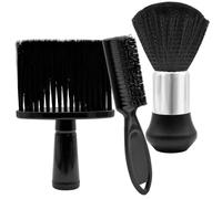 Mritrit 3 Piezas Cepillo de Barberia, Cepillos de Cuello de Pequeño, Cepillo de Limpieza, Brocha de Peluquería, Suave Cuello Cepillo, Peluquería Accesorios para Salón, Barbero, Peluqueros, Negro