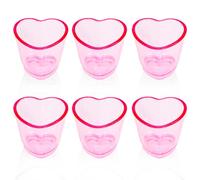 Mritrit 6 Piezas Vasos de Corazón, Vasos Chupito Rose, Plástico Vasos de Duro Reutilizables, 45 ml Divertidos Vasos de Chupitos Transparente para Aniversarios y San Valentín, Bar Trolley